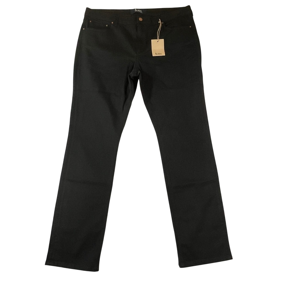 NEW Boden Trafalgar Jeans Women US 14L UK 18L Straight Leg Jeans Black NWT